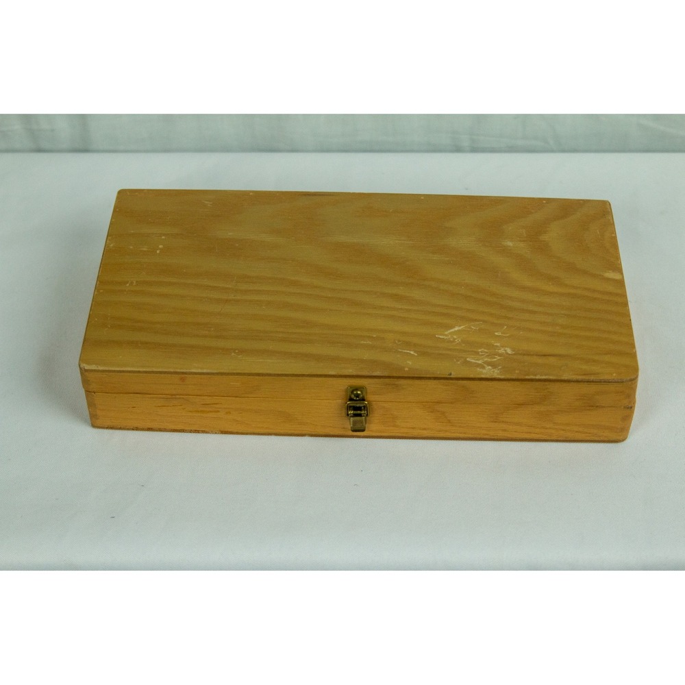 Vintage Duro Art Supply Chicago Wooden Artist Box Divided Storage Case Natural - Picture 2 of 8